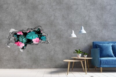 Hole in the wall sticker Hole-in-the-wall tropical garden