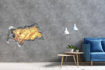 Hole wall sticker Golden meadows in the sunlight