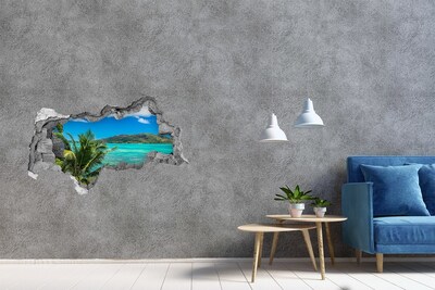 Hole in the wall sticker Tropical paradise behind the wall