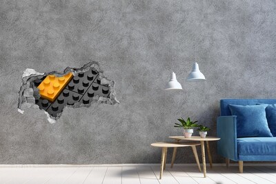Hole in the wall sticker Broken LEGO brick wall