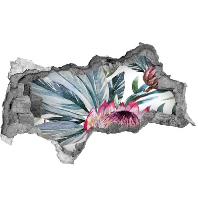 Hole wall sticker A flower paradise among the leaves