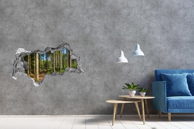 Hole in the wall sticker A forest path in the thicket of trees