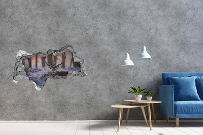 Hole in the wall sticker Deer in the forest