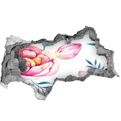 Hole wall sticker Flower Garden in the Golden Frame