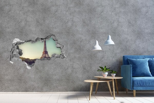 Hole in the wall decal The Eiffel Tower in the setting sun