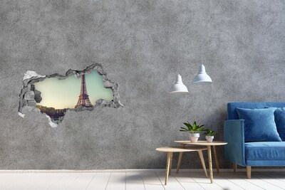 Hole in the wall decal The Eiffel Tower in the setting sun