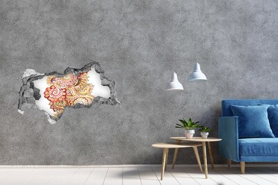 Hole wall sticker Colorful patterns on a concrete background