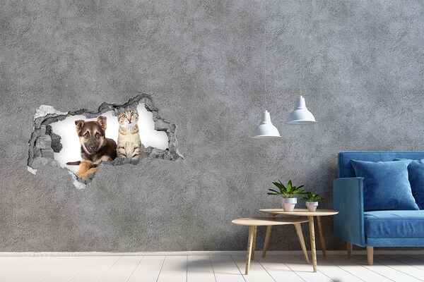 Hole in the wall sticker Friends from the backyard