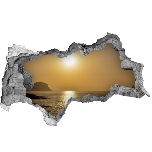 Hole wall sticker Sunset over the sea