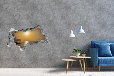 Hole wall sticker Sunset over the sea