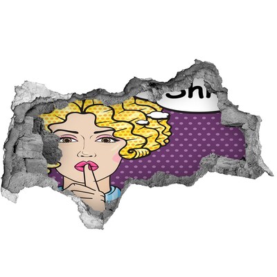 Hole in the wall decal A woman with a mysterious smile