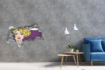 Hole in the wall decal A woman with a mysterious smile