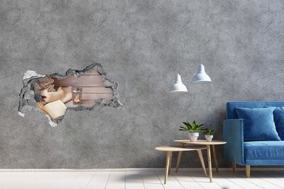 Hole in the wall sticker A cozy corner with a lantern