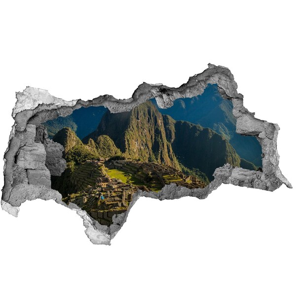 Hole wall sticker Inca monuments in Machu Picchu