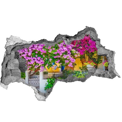 Hole in the wall decal A flower paradise behind the walls