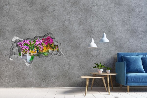 Hole in the wall decal A flower paradise behind the walls