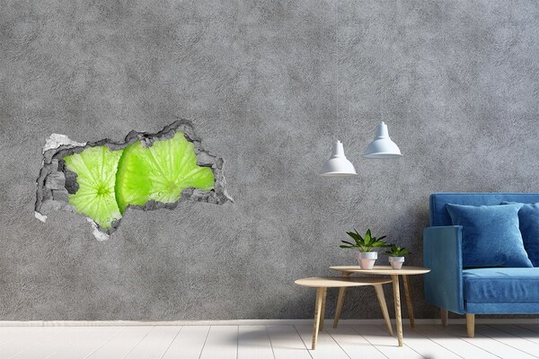 Hole wall sticker Juicy lime in concrete