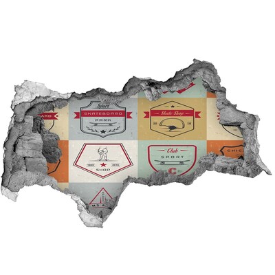 Hole in the wall sticker Skatepark in the city