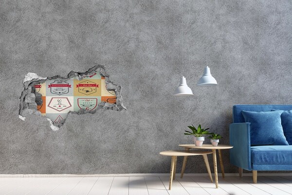 Hole in the wall sticker Skatepark in the city