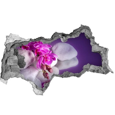 Hole wall sticker Orchids on a background of stones