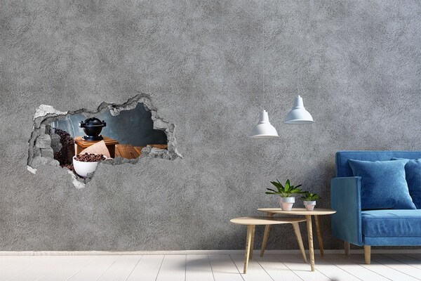 Hole wall sticker Coffee in a home cafe
