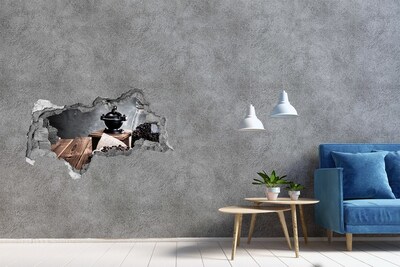 Hole in the wall sticker Vintage coffee corner
