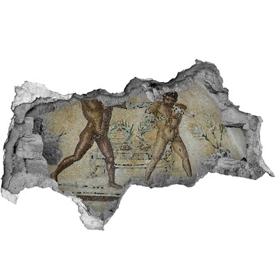 Hole in the wall sticker Ancient gladiator combat