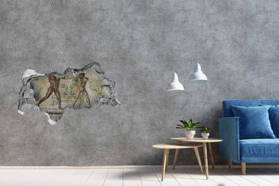 Hole in the wall sticker Ancient gladiator combat