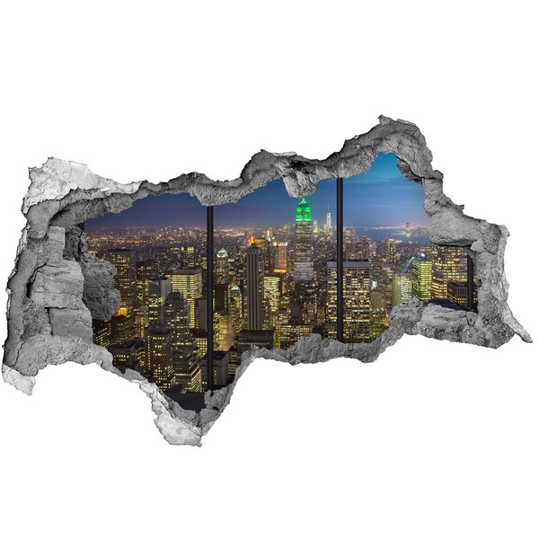 Hole in the wall decal New York at night
