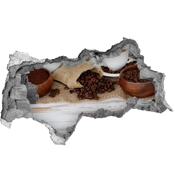 Hole in the wall decal Coffee in a natural setting
