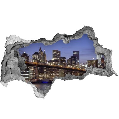 Hole wall sticker View of the New York skyline
