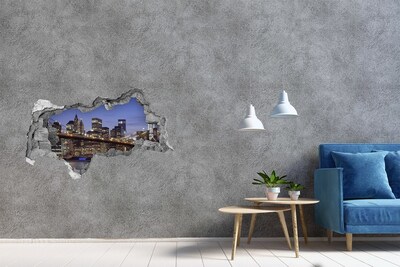 Hole wall sticker View of the New York skyline