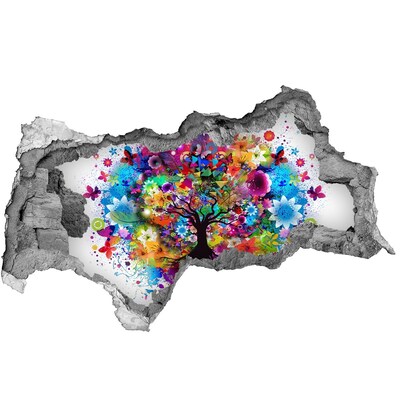 Hole in the wall sticker Colorful Tree of Life