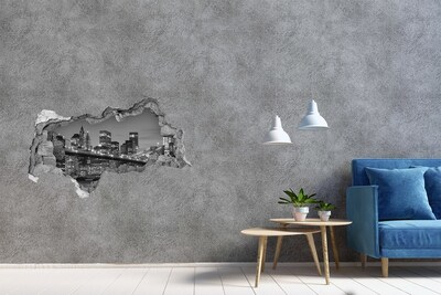 Hole in the wall sticker New York skyline at night