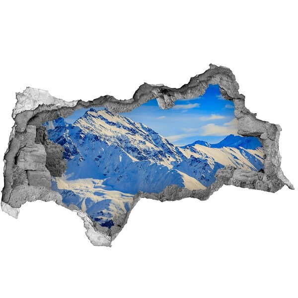 Hole in the wall decal Winter mountain landscape