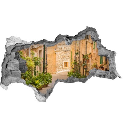 Hole wall sticker A charming street in the town