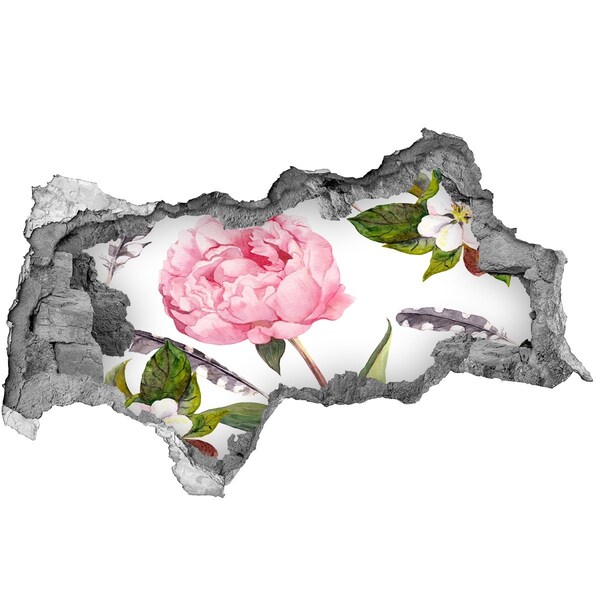 Hole in the wall sticker Flower Mural Through a Hole in the Wall