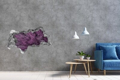 Hole in the wall decal Purple grass in a hole in the wall