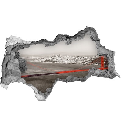 Hole in the wall sticker View of San Francisco with the Golden Gate Bridge