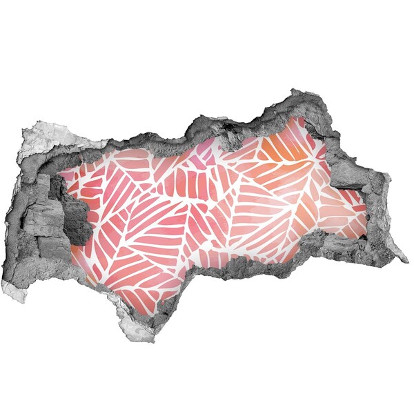 Hole in the wall sticker Tropical leaf pattern
