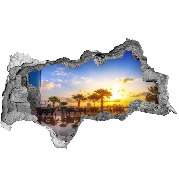 Hole wall sticker Sunset in the tropics
