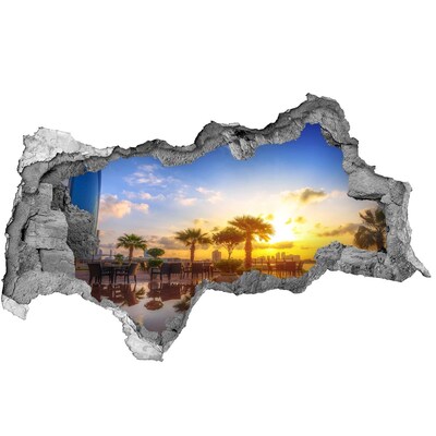 Hole wall sticker Sunset in the tropics