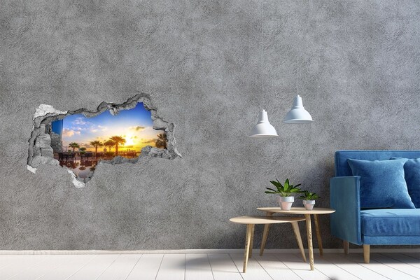 Hole wall sticker Sunset in the tropics