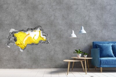 Hole in the wall sticker Lemon cocktail in concrete