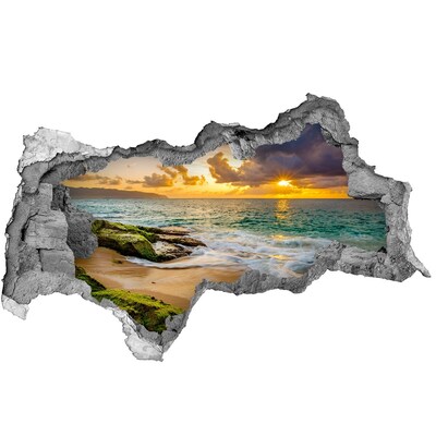 Hole wall sticker Sunset over the sea