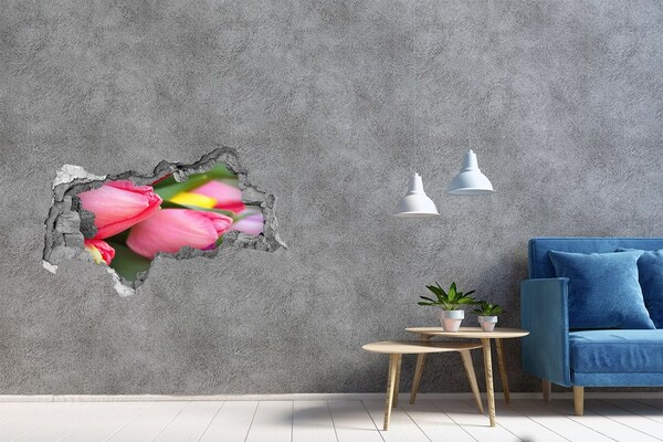 Hole in the wall decal A flower paradise behind the wall