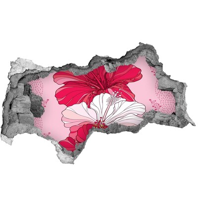 Hole in the wall decal A floral burst of color