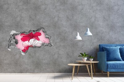 Hole in the wall decal A floral burst of color