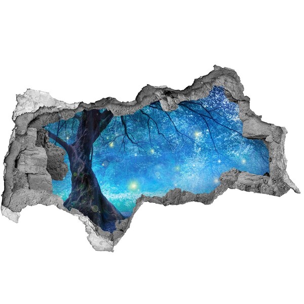 Hole in the wall decal Magical forest in the moonlight