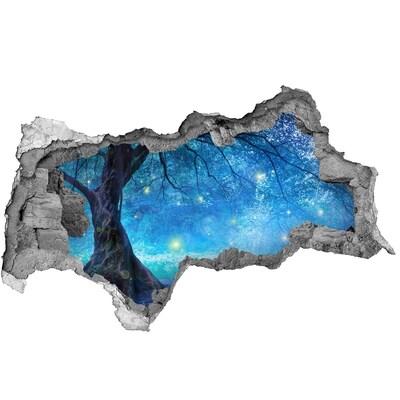 Hole in the wall decal Magical forest in the moonlight